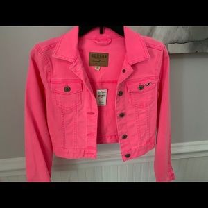 Neon Pink Jean Jacket Hollister Sz Sm New w/ tags